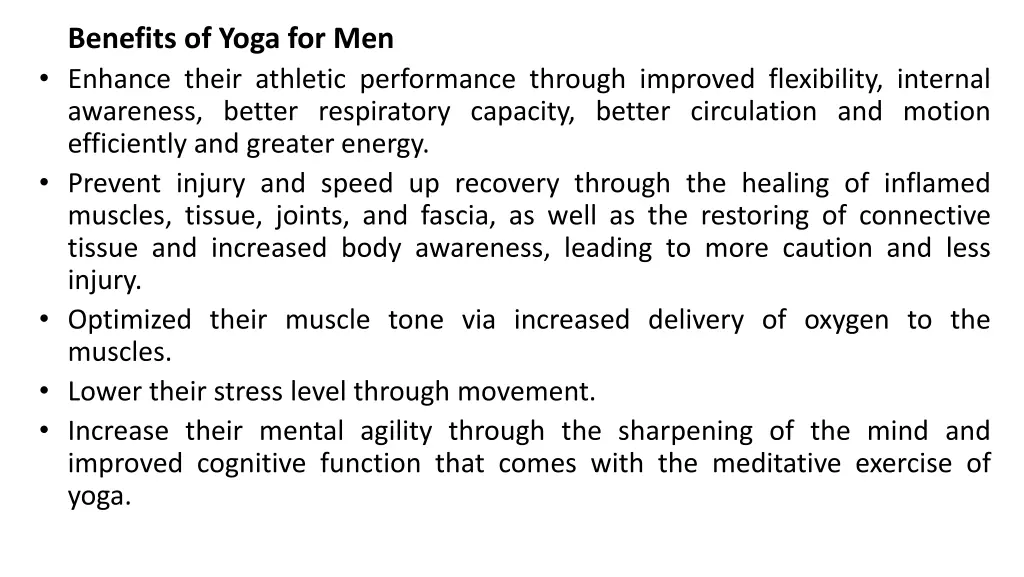 benefits of yoga for men enhance their athletic