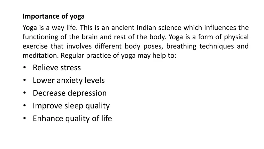 importance of yoga yoga is a way life this