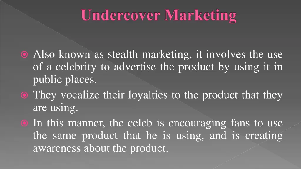 undercover marketing