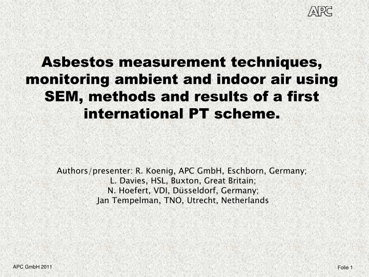 asbestos measurement techniques monitoring