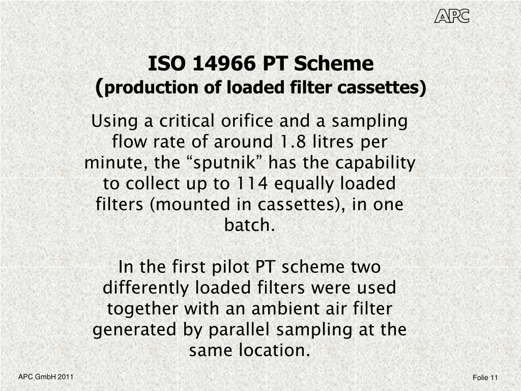 iso 14966 pt scheme production of loaded filter 1