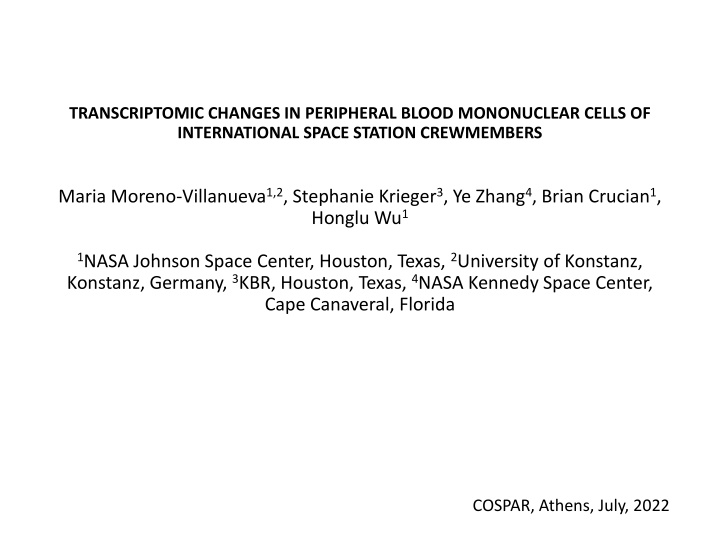 transcriptomic changes in peripheral blood