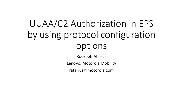 uuaa c2 authorization in eps by using protocol