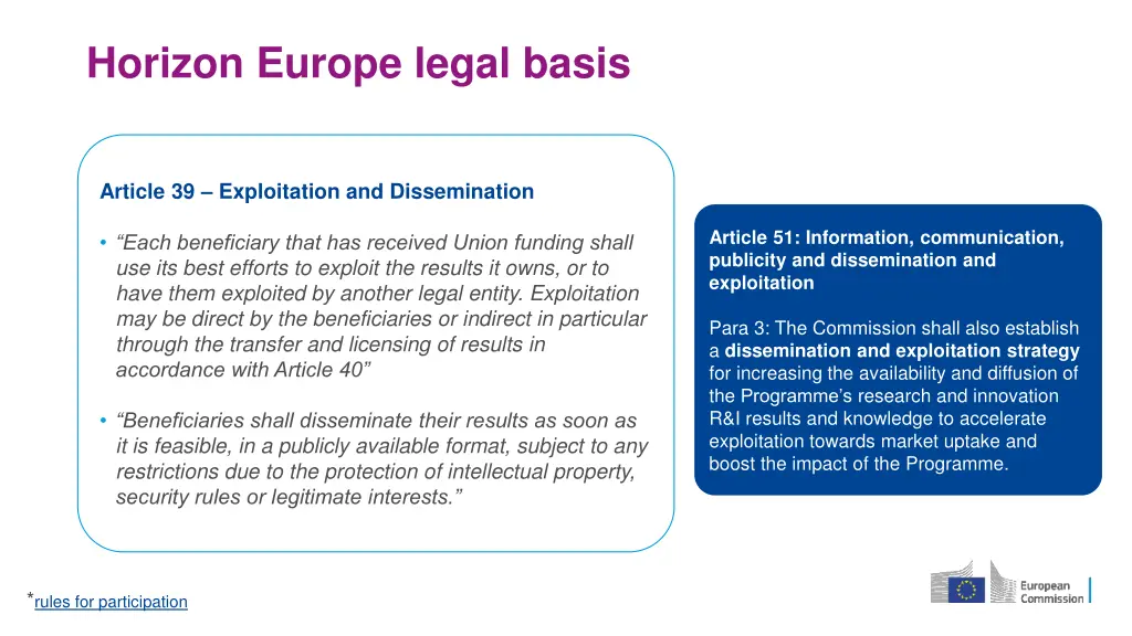 horizon europe legal basis