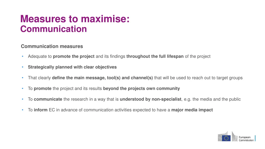 measures to maximise communication