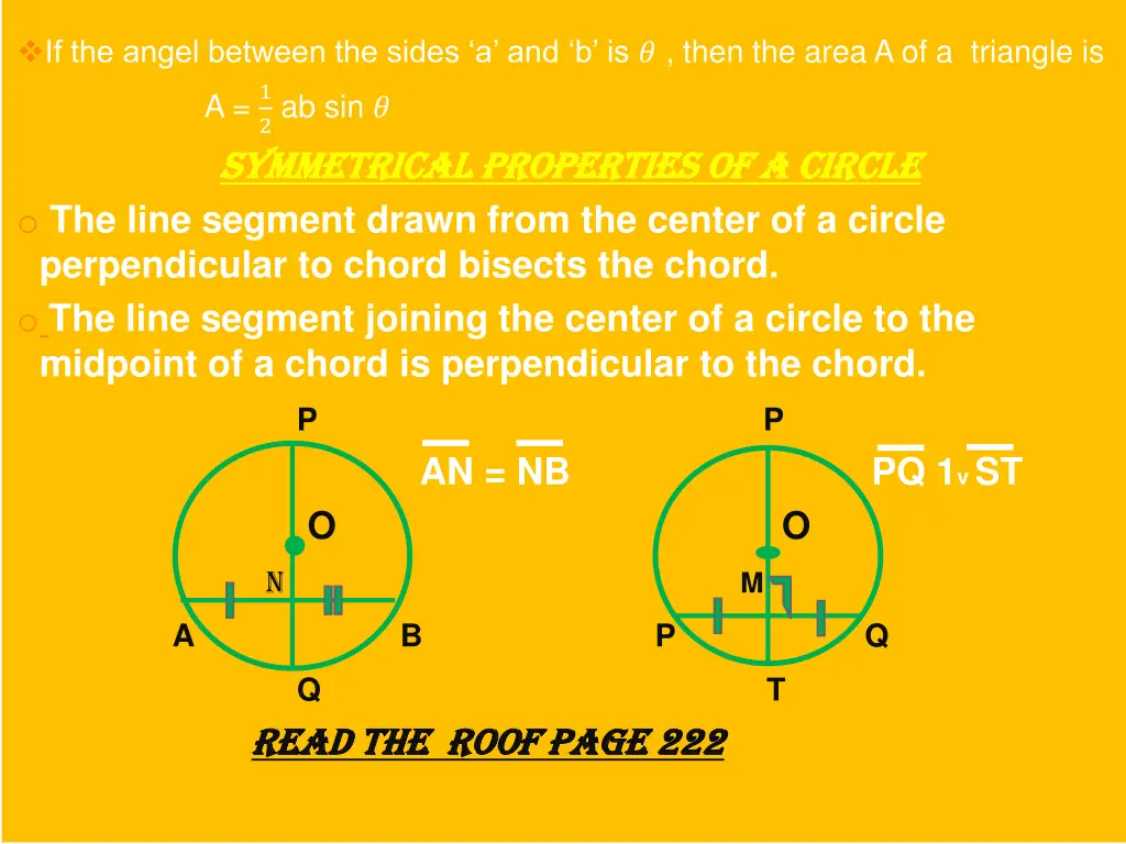 if the angel between the sides a and b is then