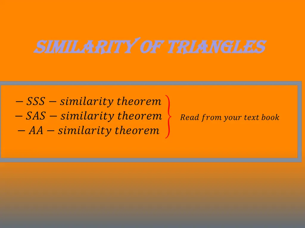 similarity of triangles similarity of triangles