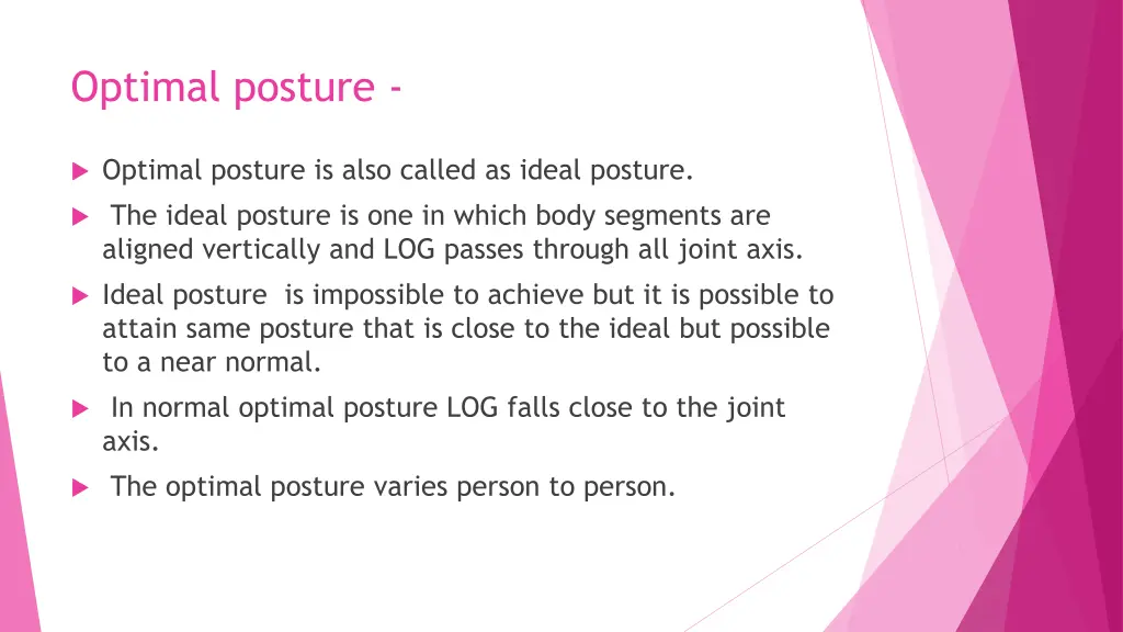 optimal posture