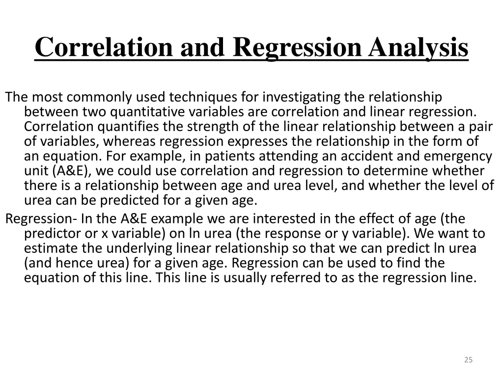 correlation and regression analysis