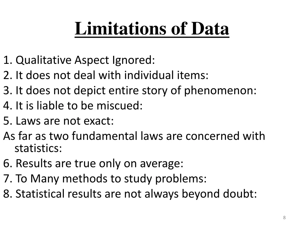 limitations of data