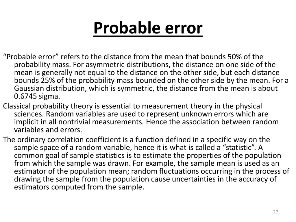 probable error