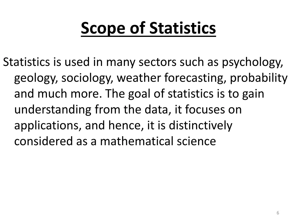 scope of statistics