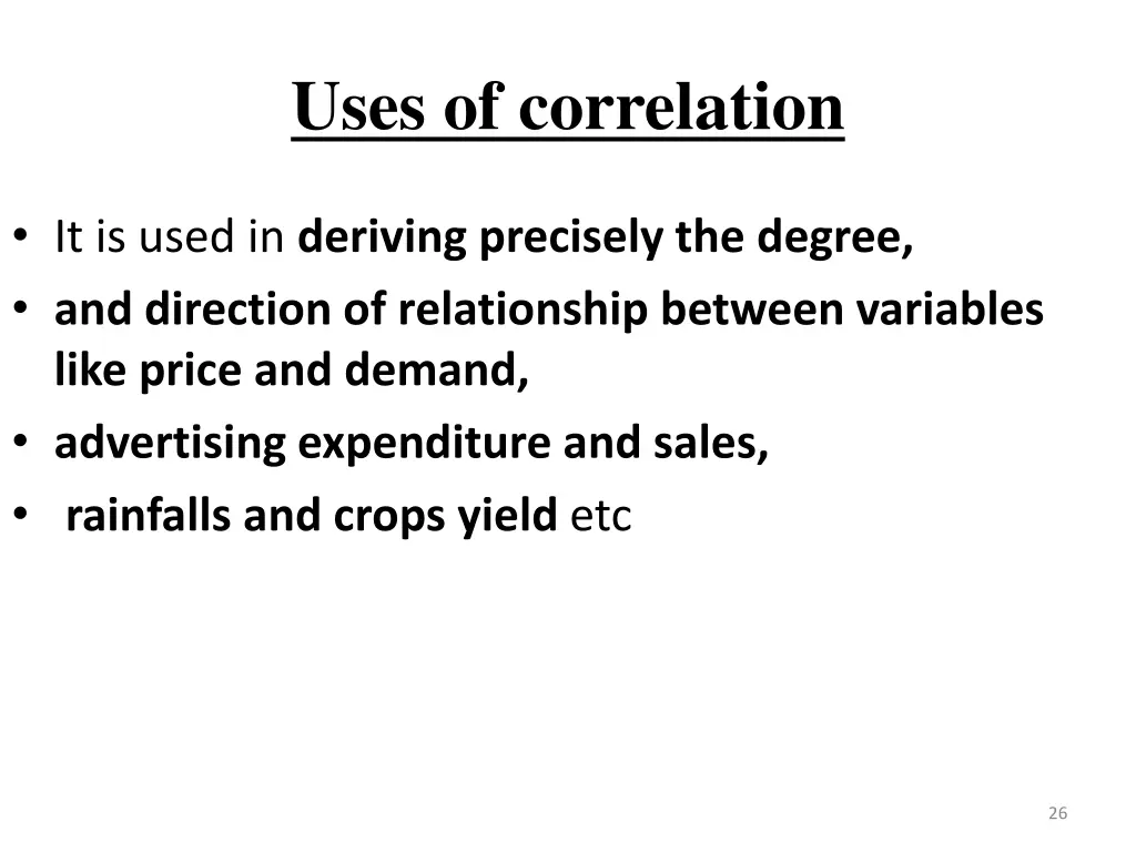 uses of correlation