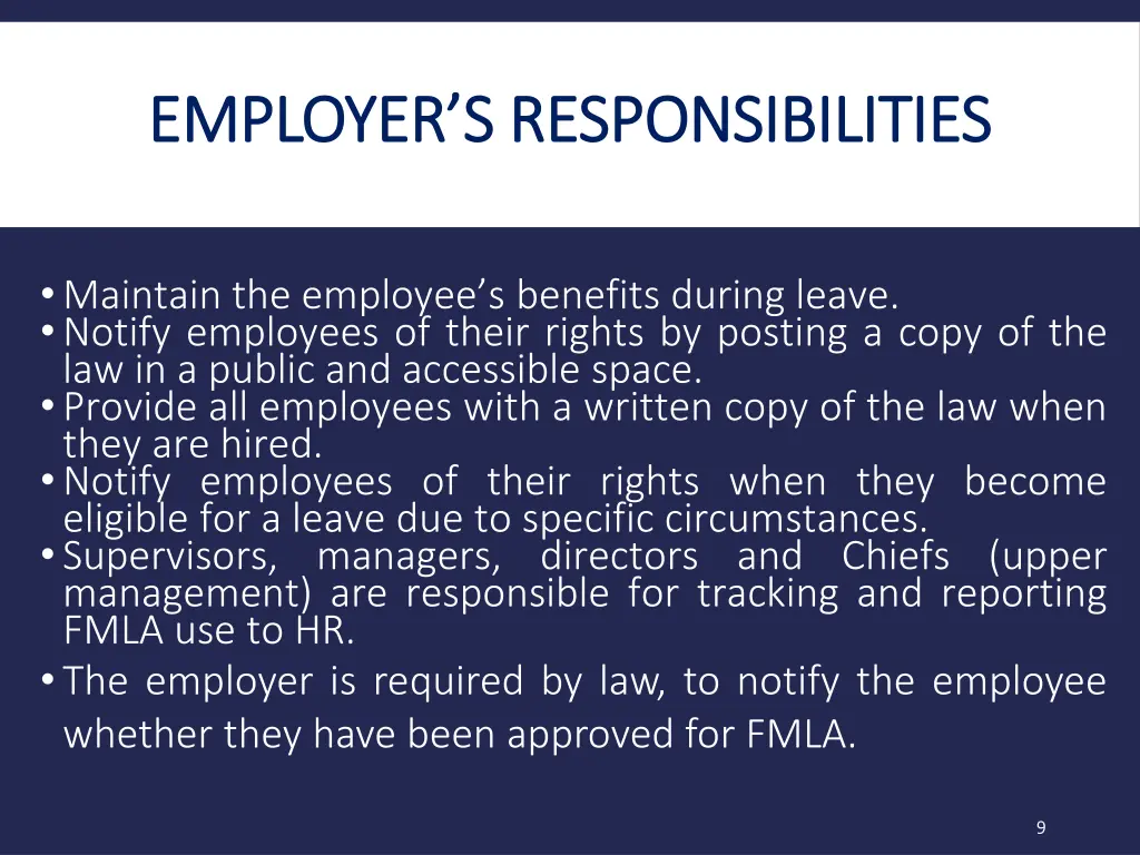 employer s responsibilities employer