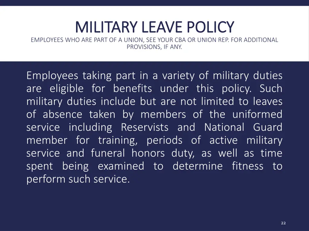 military leave policy military leave policy