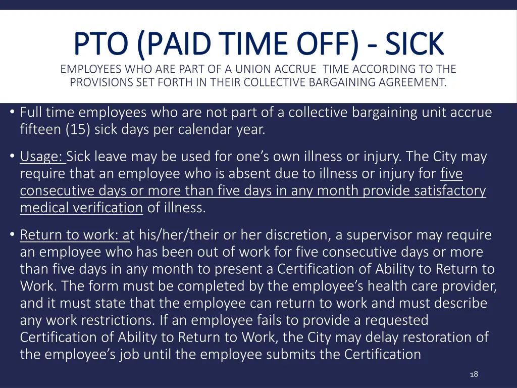 pto pto paid employees who are part of a union