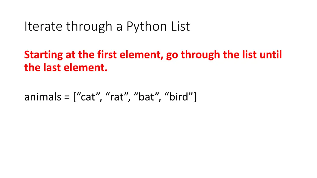 iterate through a python list