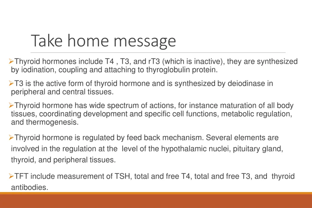 take home message