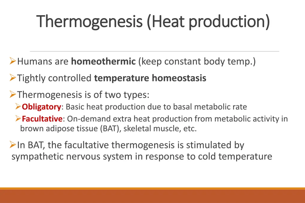 thermogenesis heat production thermogenesis heat