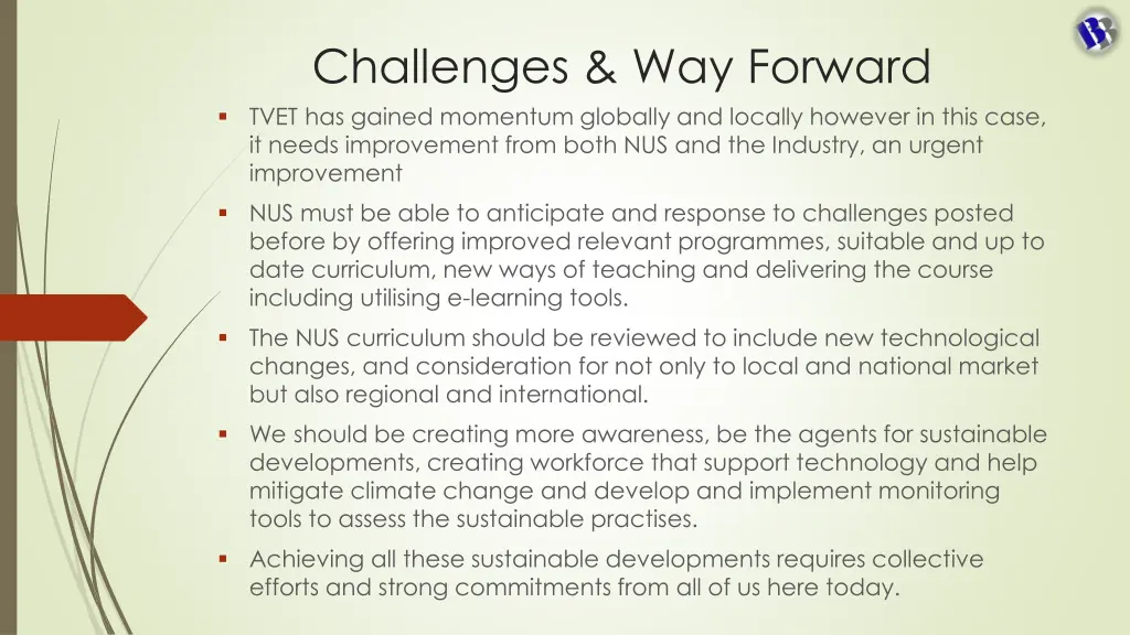 challenges way forward tvet has gained momentum