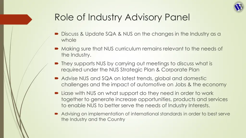 role of industry advisory panel