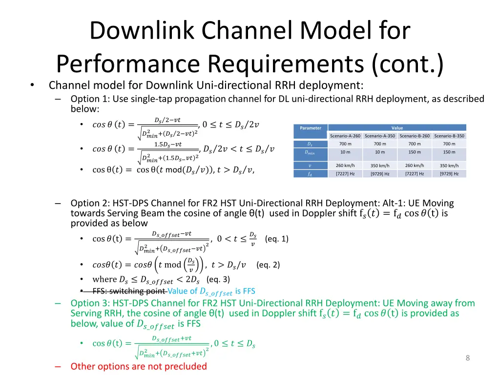 downlink channel model for performance 1