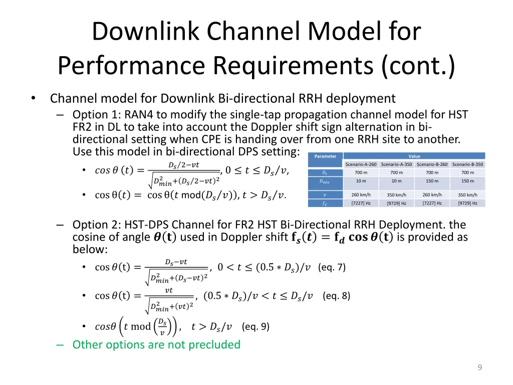 downlink channel model for performance 2