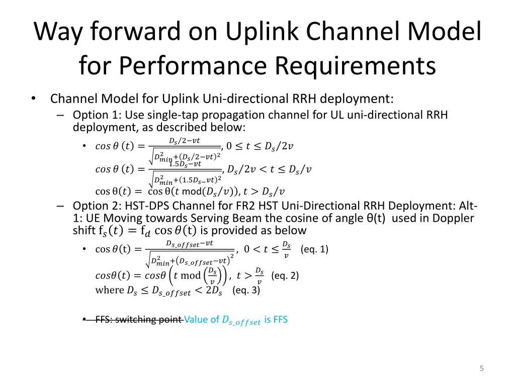 way forward on uplink channel model