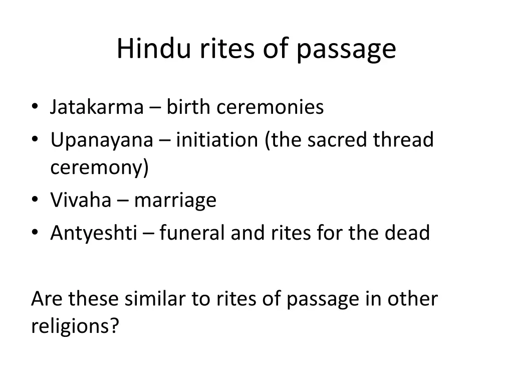 hindu rites of passage