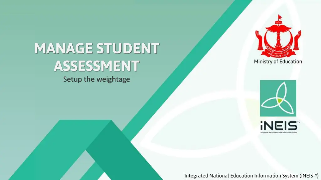 manage student assessment setup the weightage