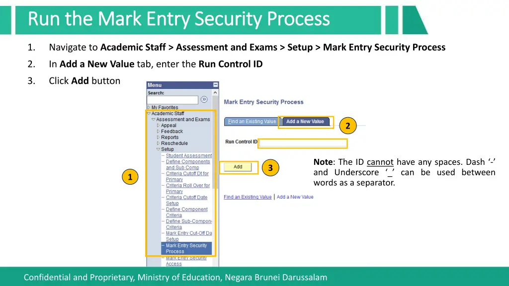 run the mark entry security process run the mark