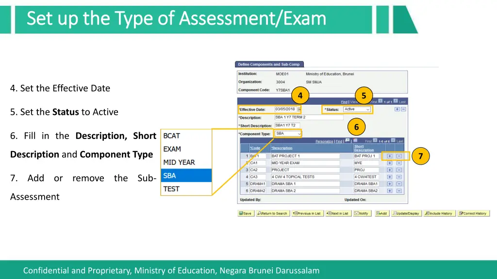 set up the type of assessment exam 2