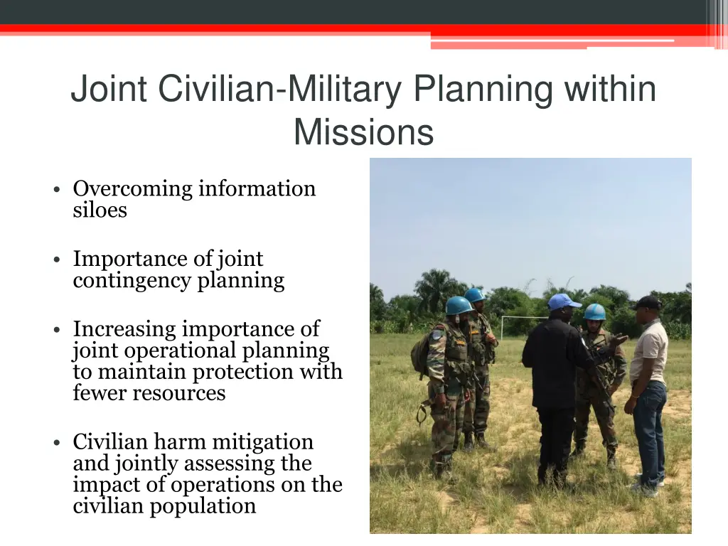 joint civilian military planning within missions