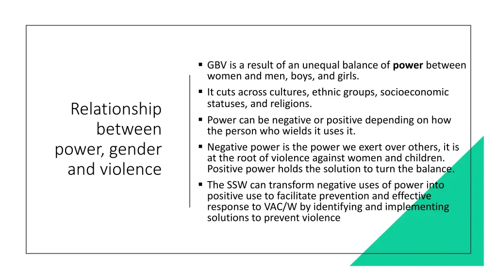 gbv is a result of an unequal balance of power