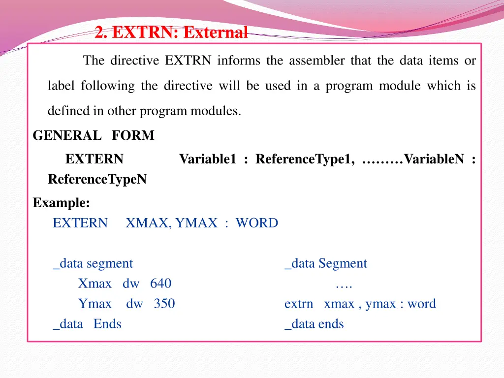 2 extrn external