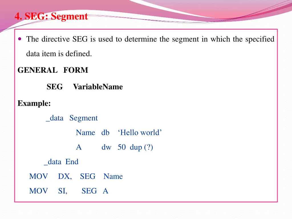 4 seg segment