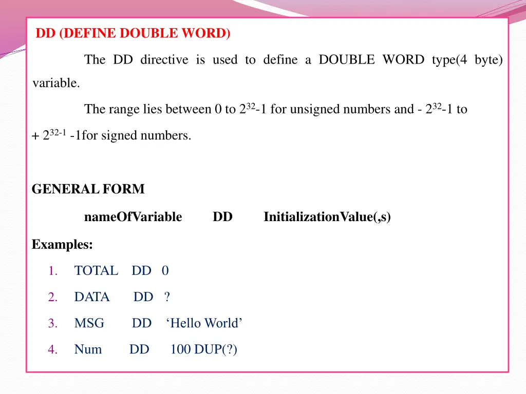 dd define double word