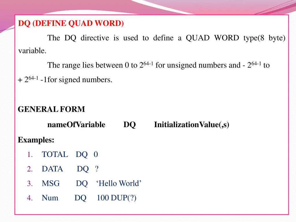 dq define quad word