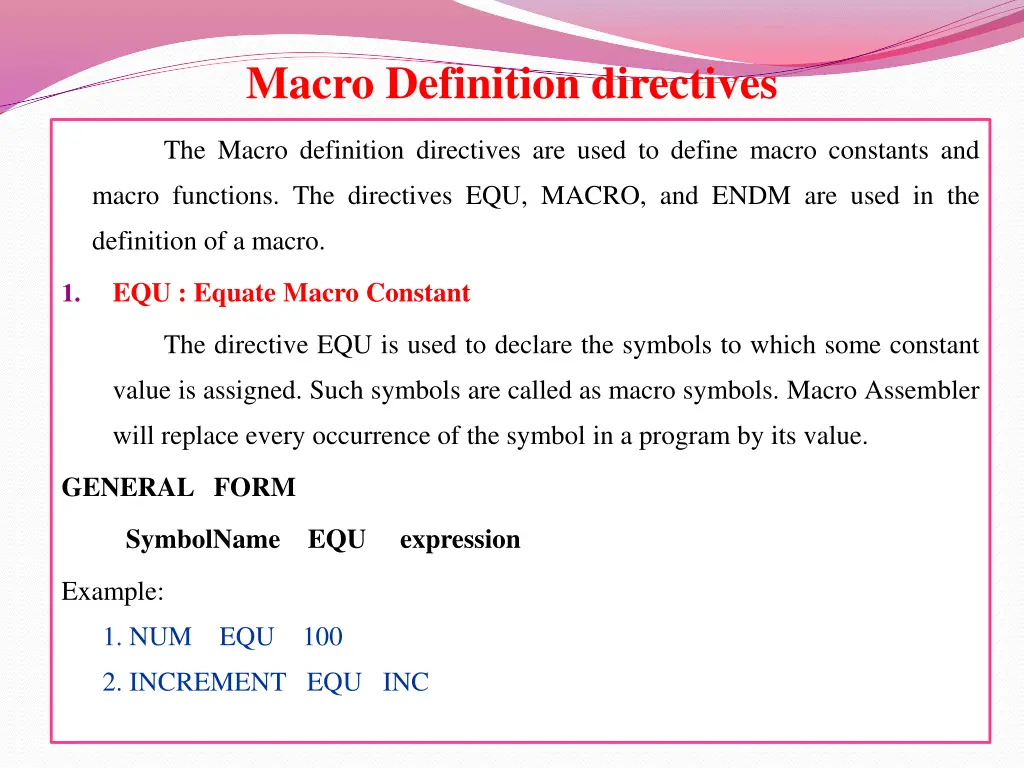 macro definition directives