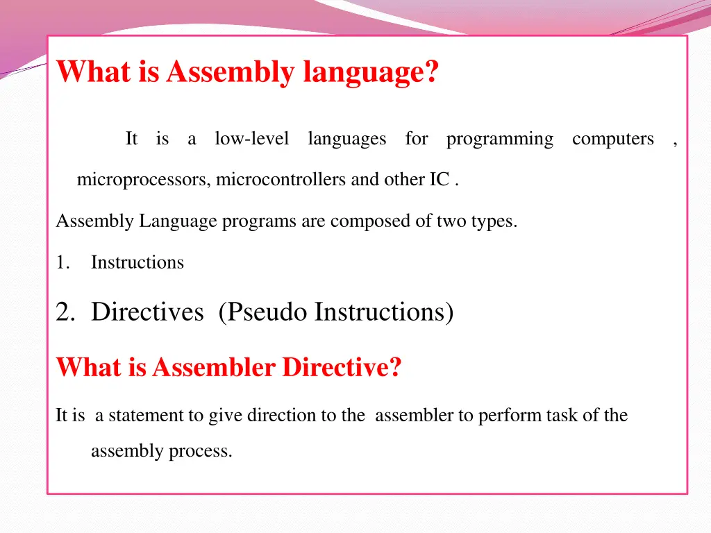 what is assembly language