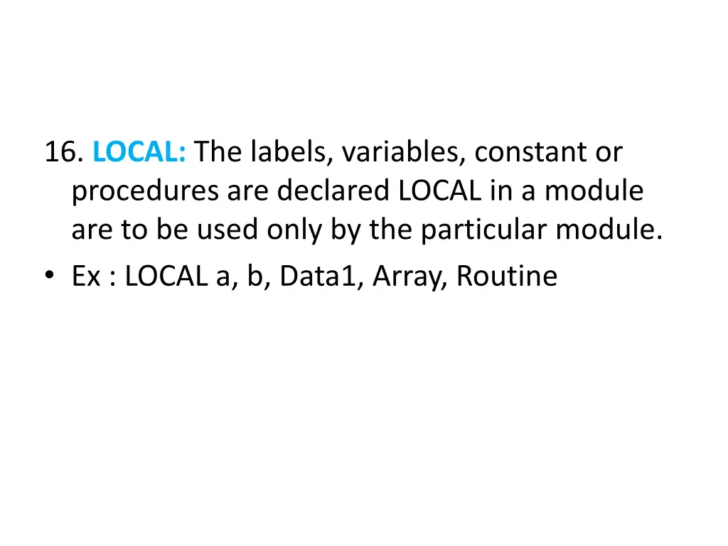 16 local the labels variables constant