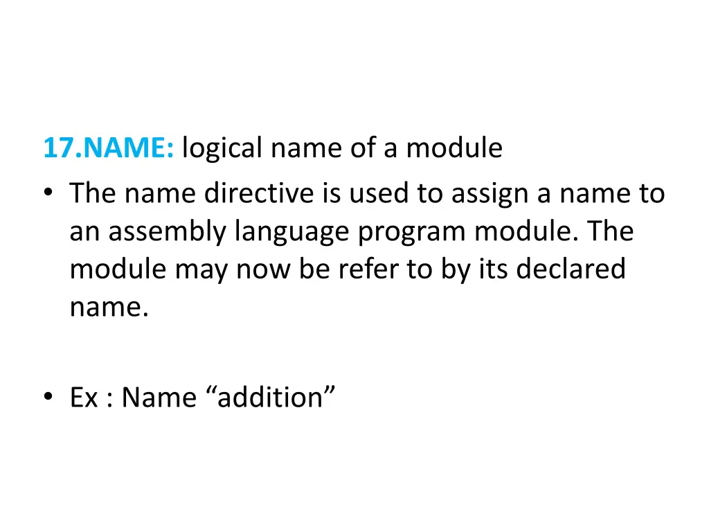 17 name logical name of a module the name