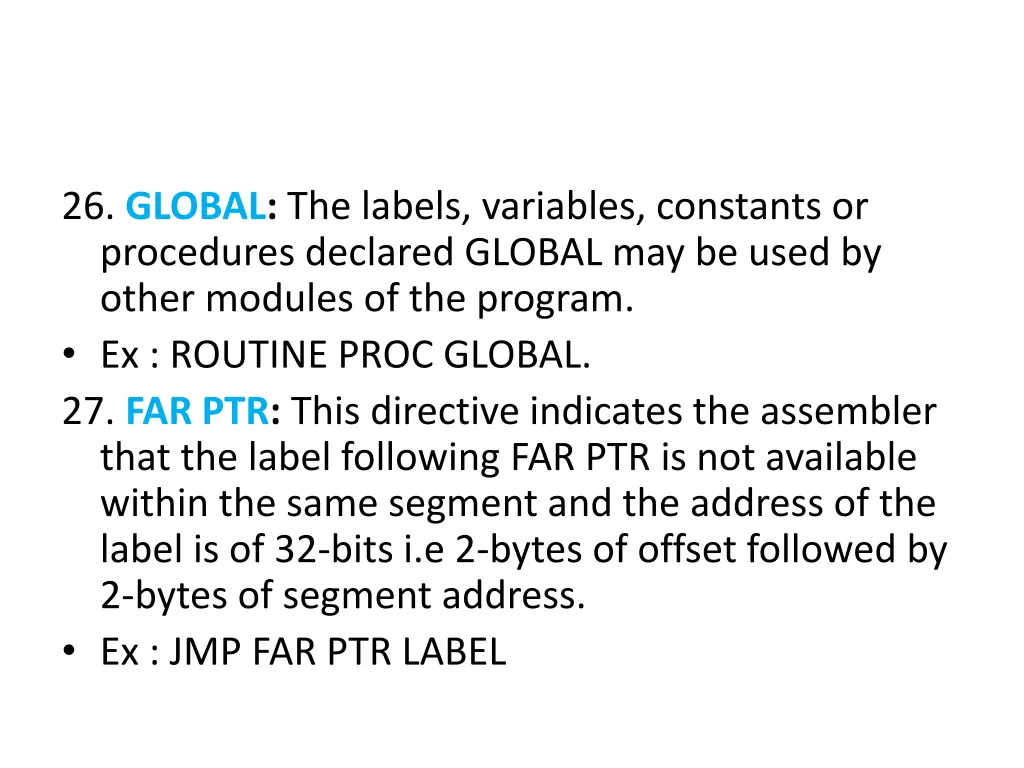 26 global the labels variables constants