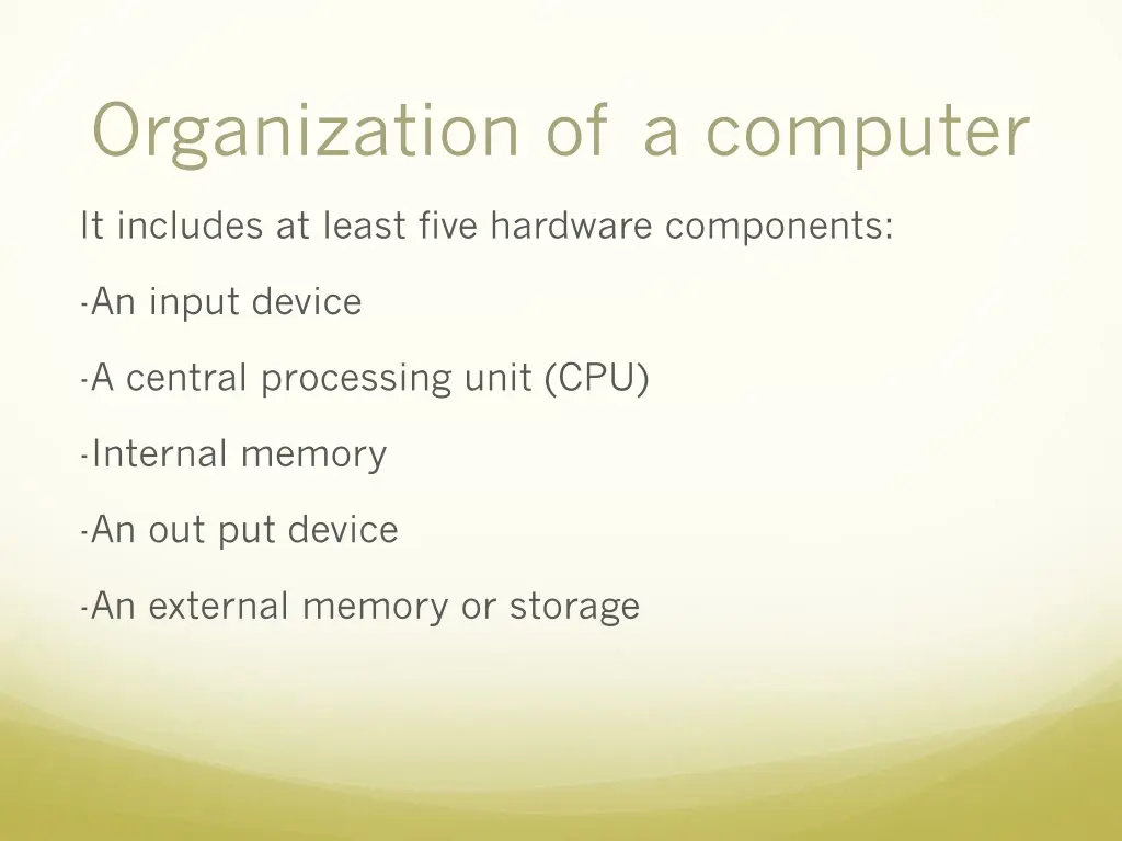 organization of a computer