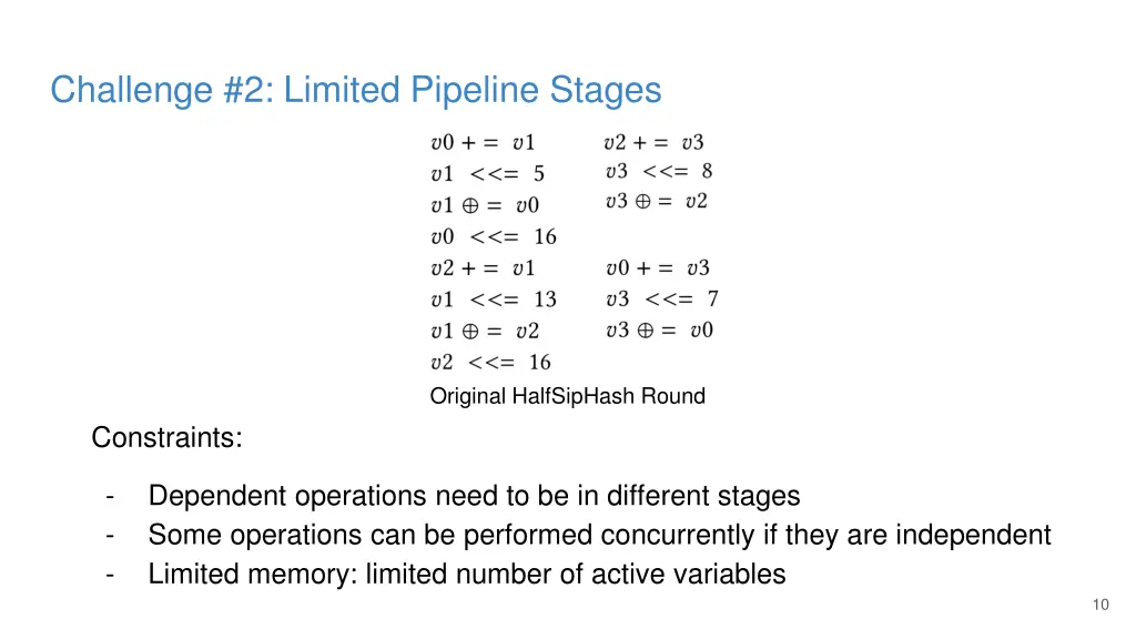 challenge 2 limited pipeline stages