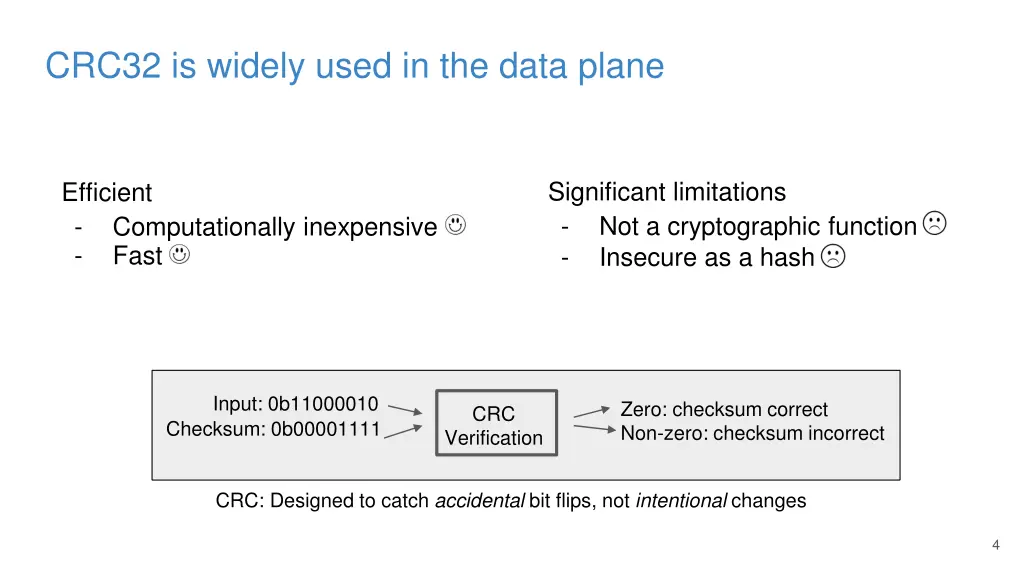 crc32 is widely used in the data plane