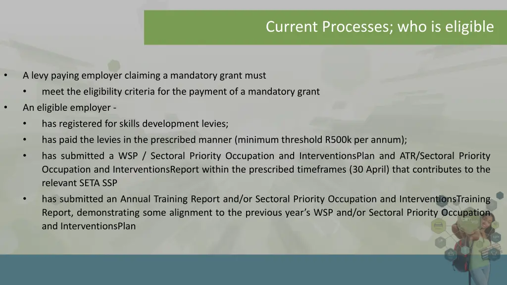 current processes who is eligible