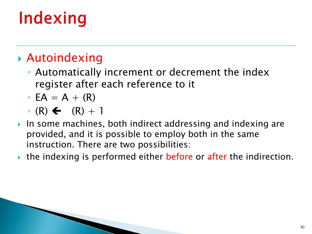 autoindexing automatically increment or decrement