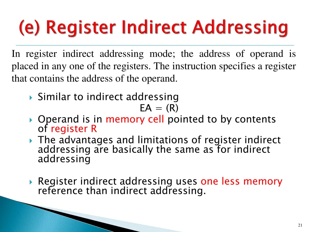 in register indirect addressing mode the address