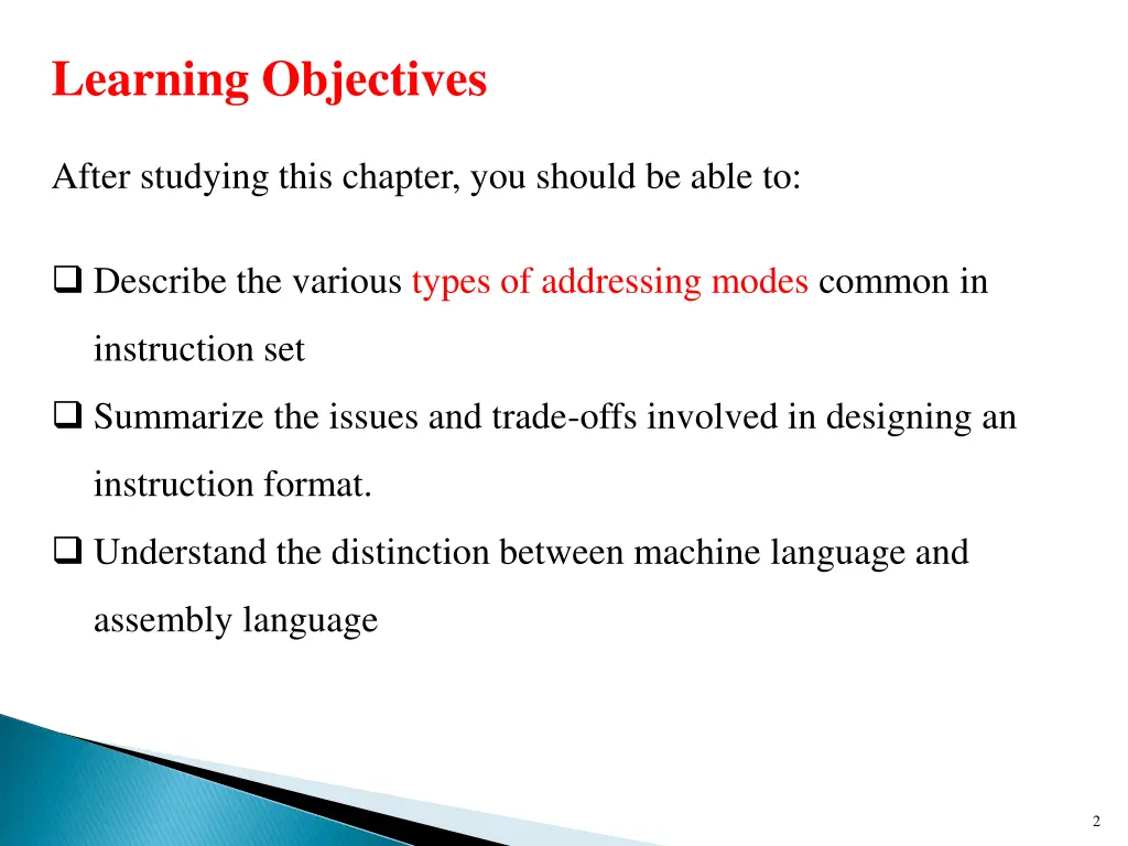 learning objectives